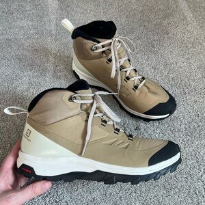 Salomon Men's Size 10.5 OUTsnap CSWP Waterproof Hiking Snow Winter Boots READ